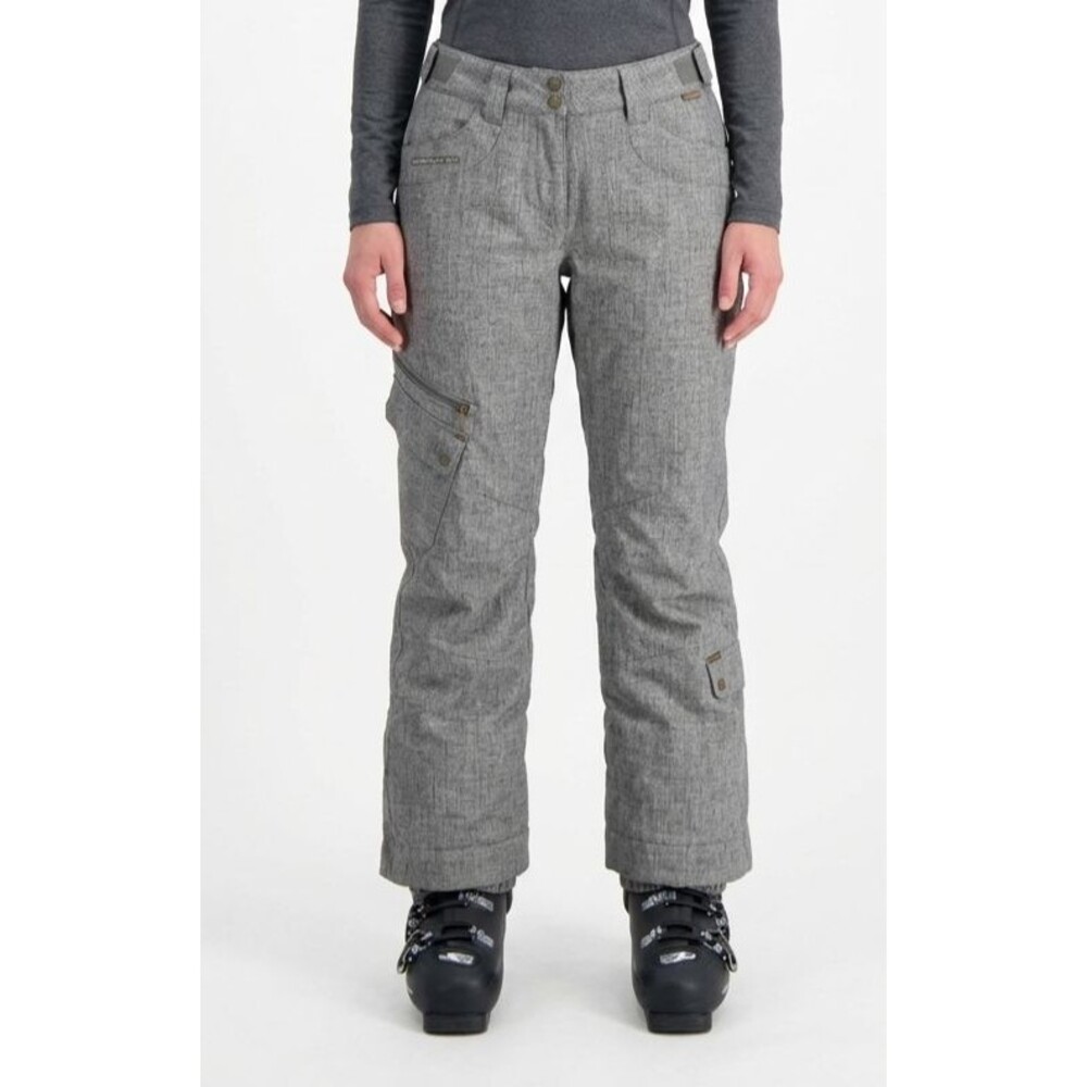 Obermeyer Illusion Ski Pants Womens Size 6 Gray Tweed Insulated Snowboard Cargo
